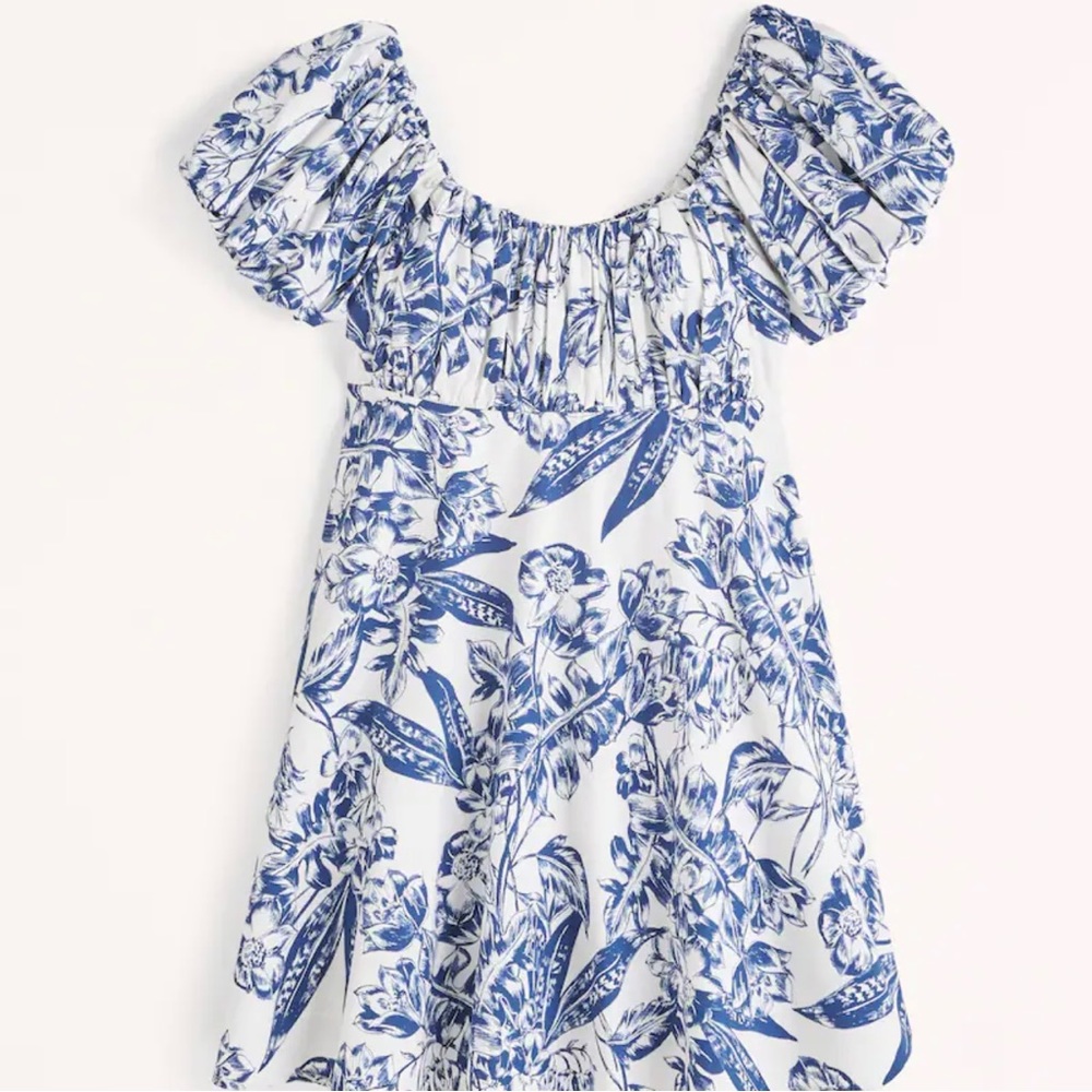 Ruched Puff Sleeve Mini Dress